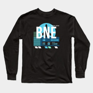 Brisbane (BNE) Airport Code Baggage Tag Long Sleeve T-Shirt